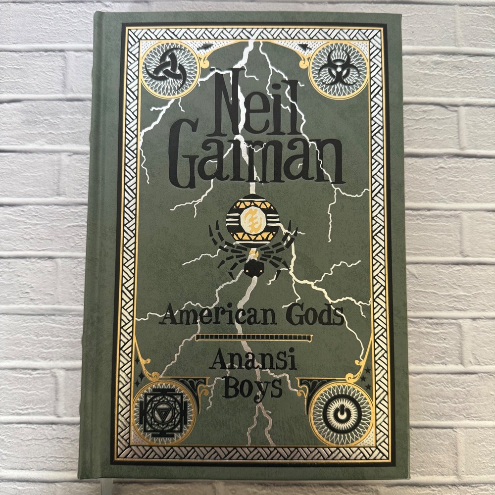 Neil Gaiman American Gods Anansi Boys Barnes & Noble Leatherbound Edition Green